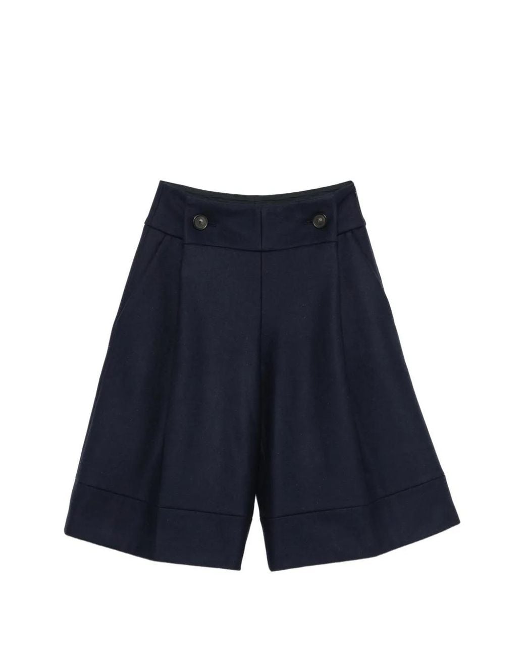 Erika Cavallini Semi Couture Blue Short Ample Boutonné
