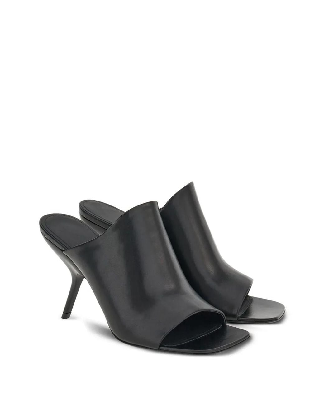 Ferragamo Black Open Toe Slide Sandals