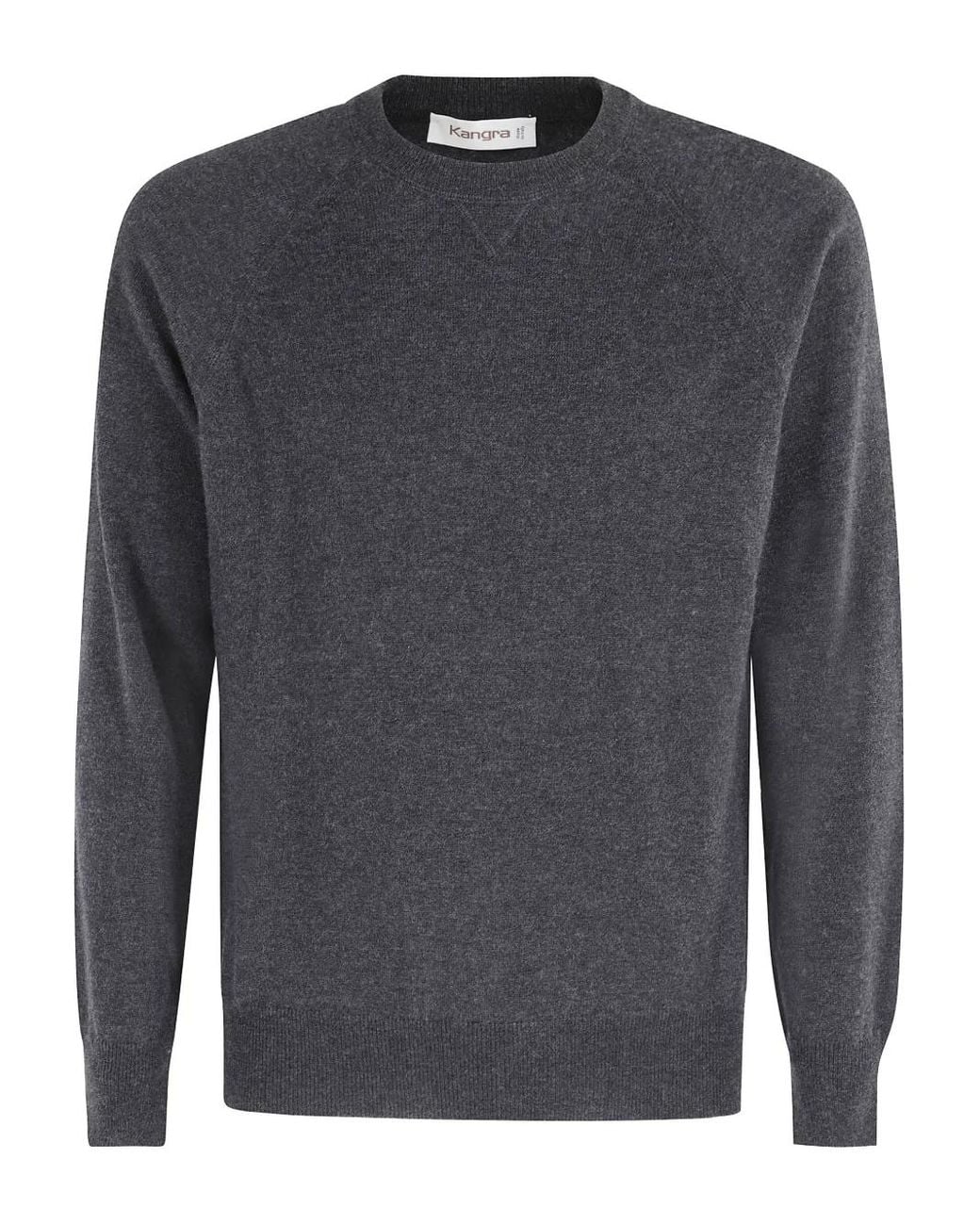 Kangra Gray Raglan-Sleeve Crew-Neck Sweater for men