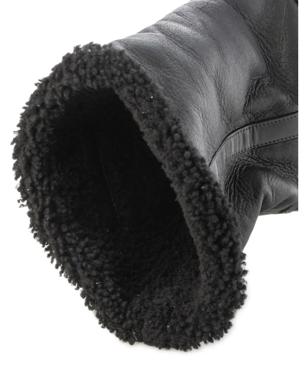Ferragamo Black Stiefel Mit Shearling-Besatz