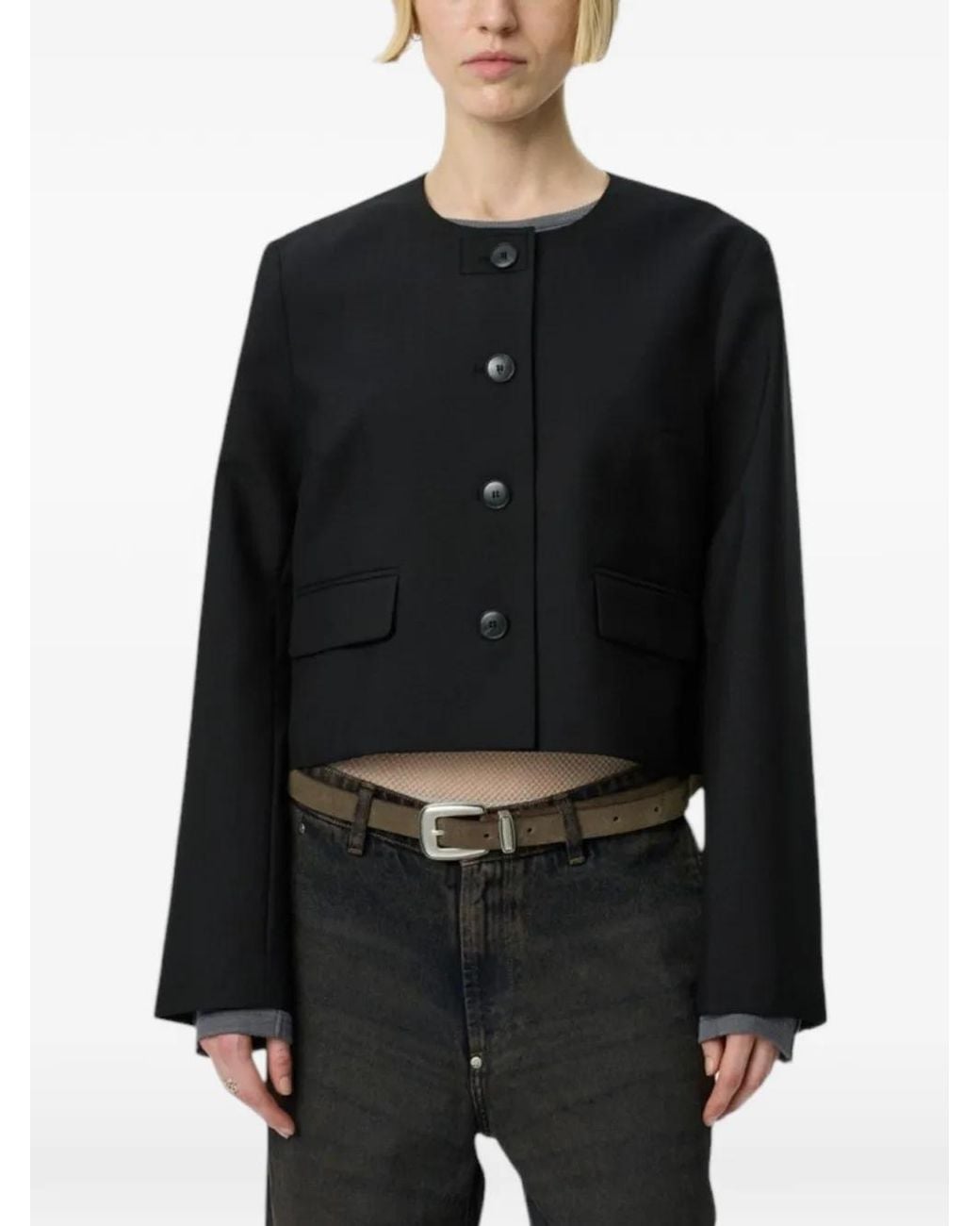 mfpen Black Waitress Cropped Jacket
