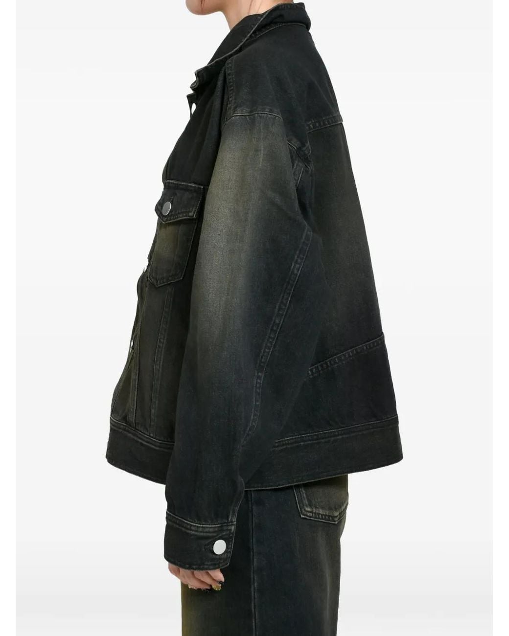 VIVAMUS Black Washed Denim Jacket