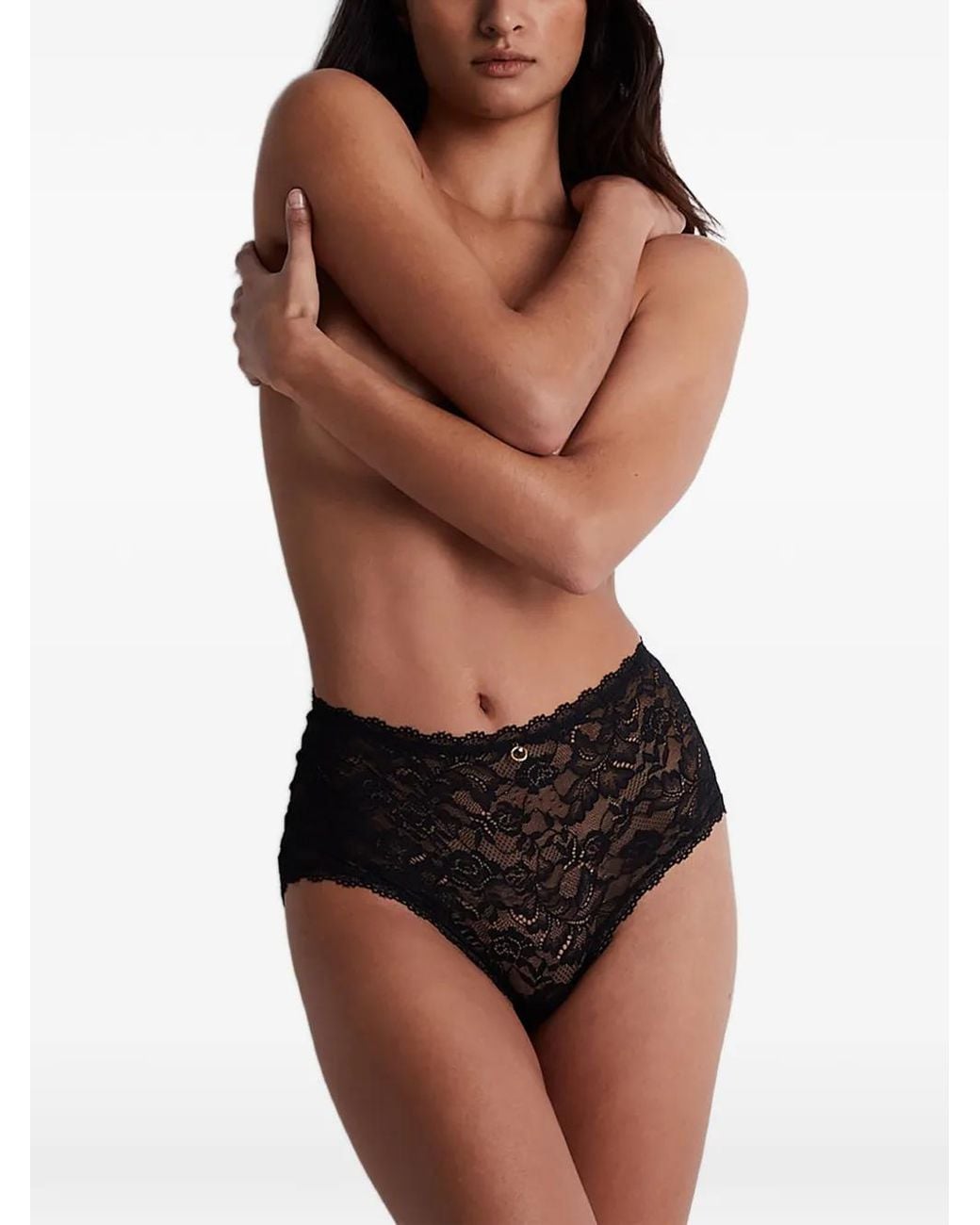 Aubade Black Rosessence Lace Briefs