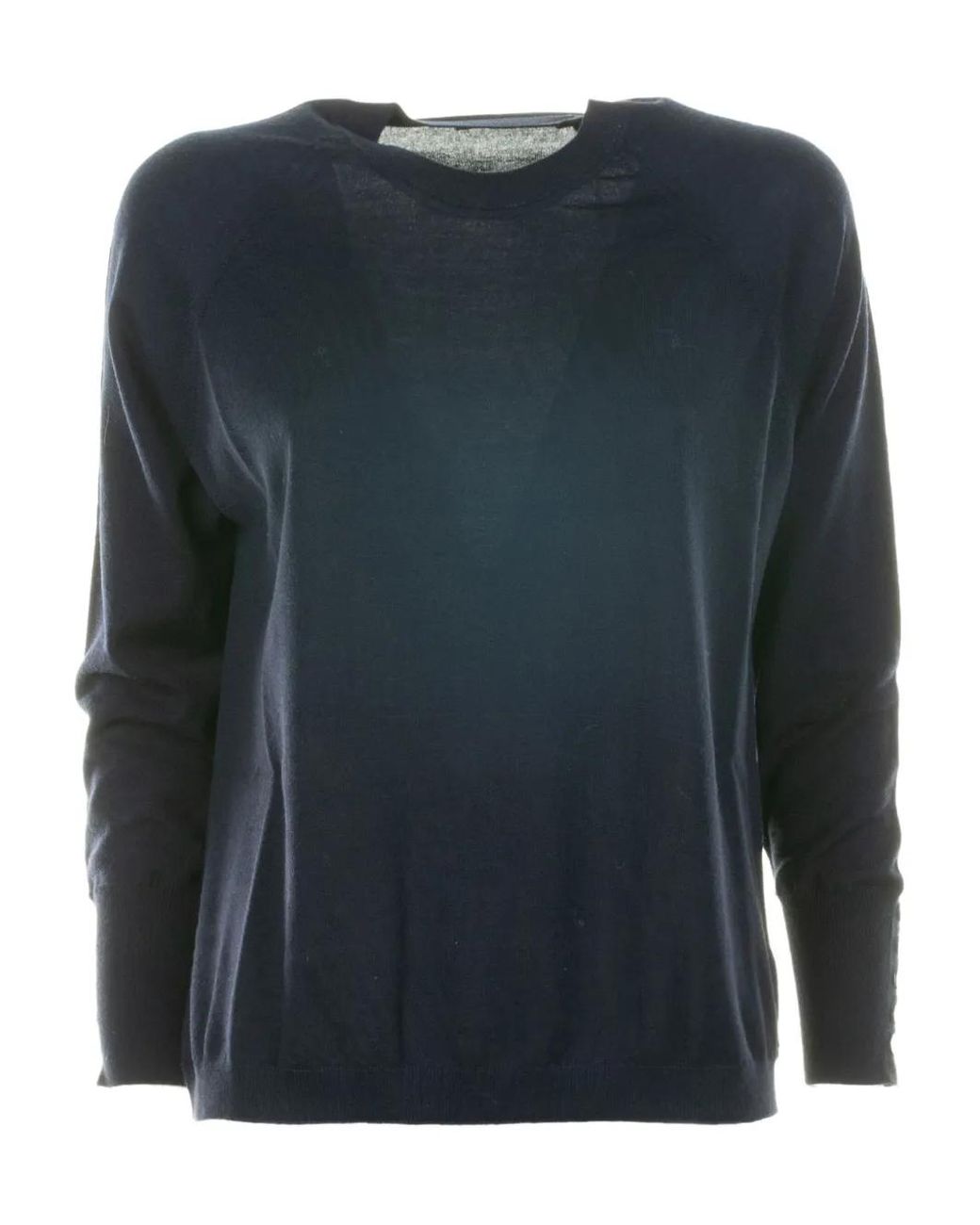 Alpha Studio Blue Raglan-Sleeves Sweater