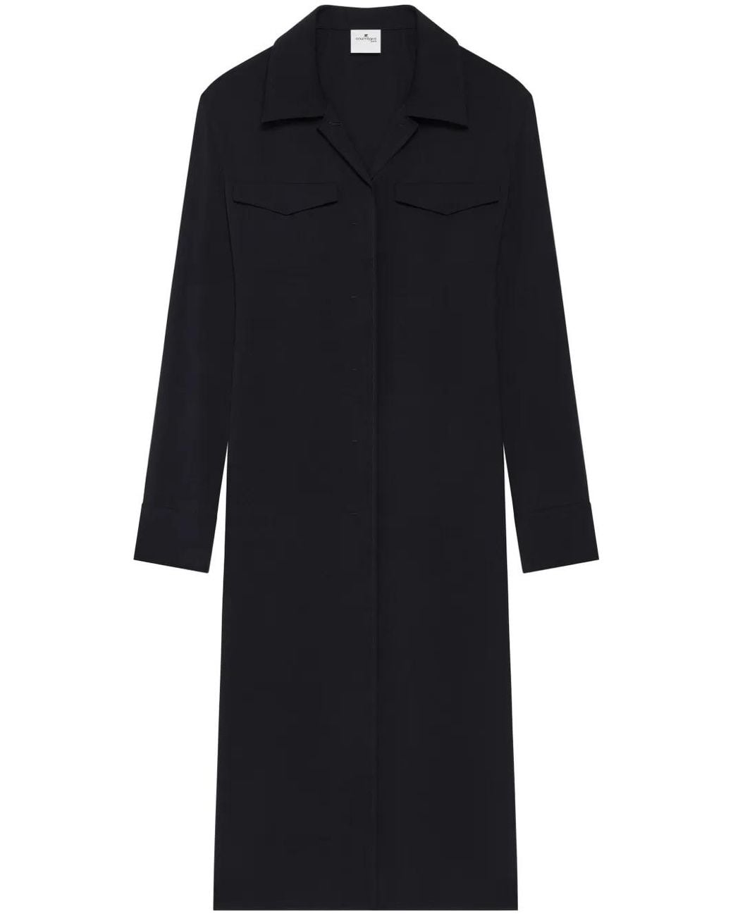 Courreges Black Two-Pocket Midi Dress