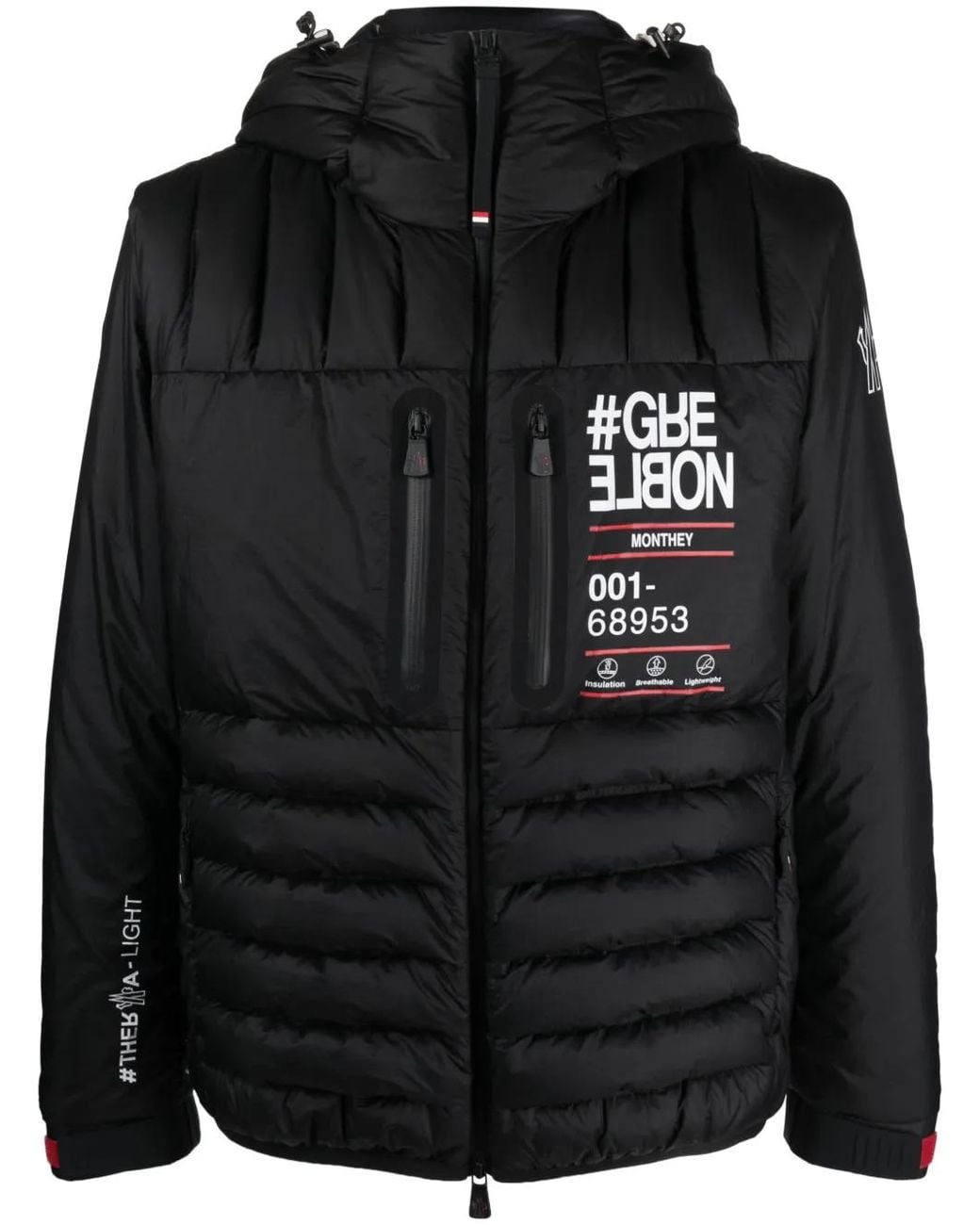 Moncler Black Monthey Zip-Up Padded Jacket for men