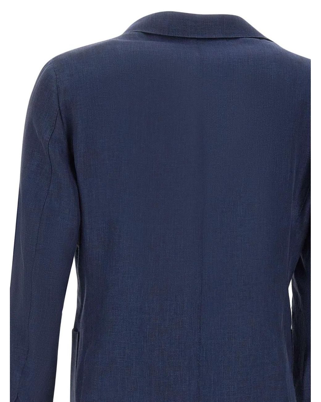 Barba Napoli Blue Button Blazer for men