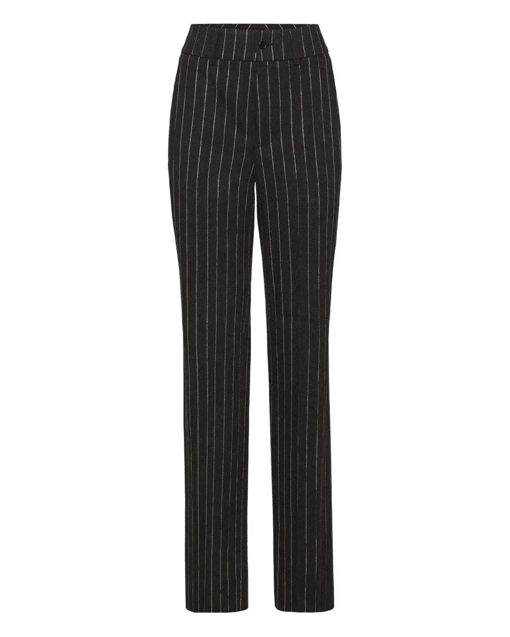 Philipp Plein Black Pinstriped Trousers
