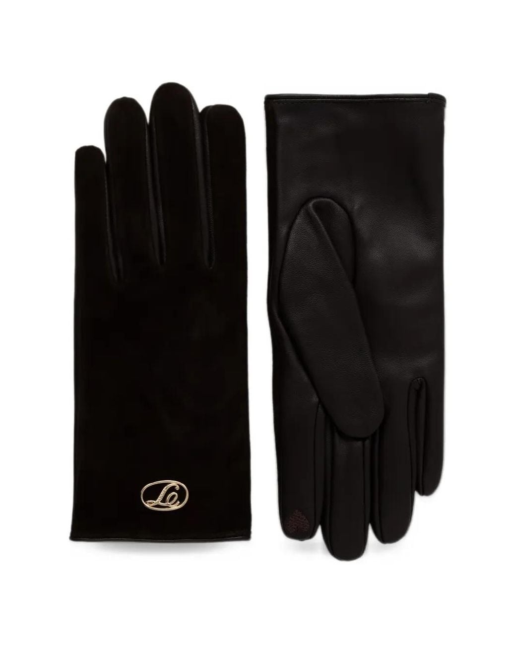 Twinset Black Logo-Plaque Gloves