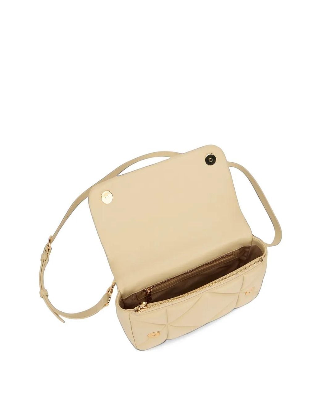 Love Moschino Natural Quilted Logo-Plaque Shoulder Bag