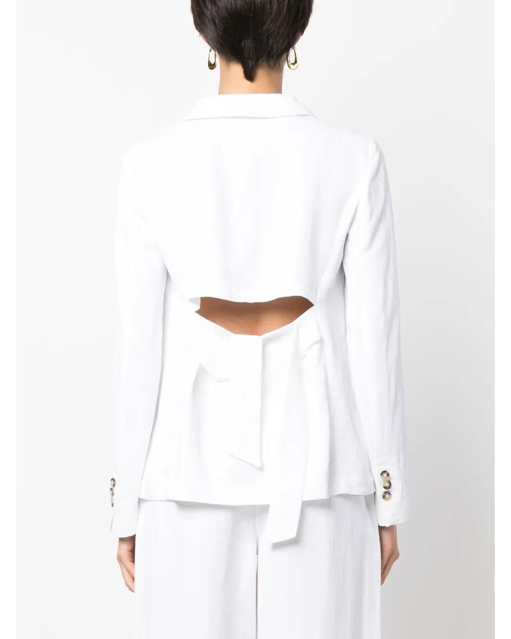 Emporio Armani White Cut-Out Detail Blazer