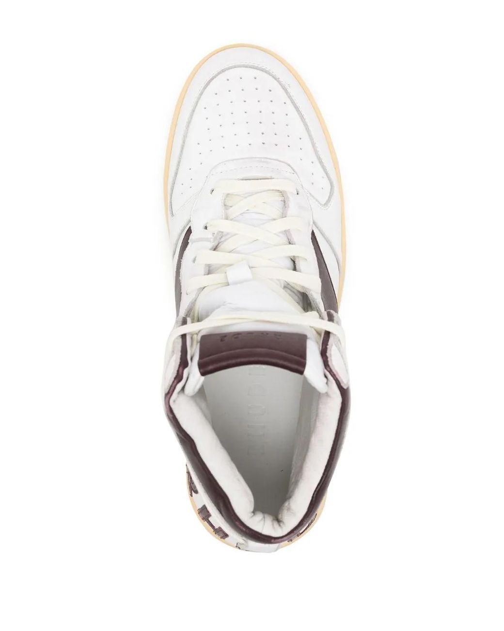 Rhude White Logo High-Top Sneakers for men