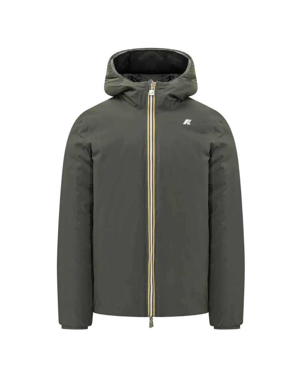 K-Way Green Reversible Hooded Jacket for men