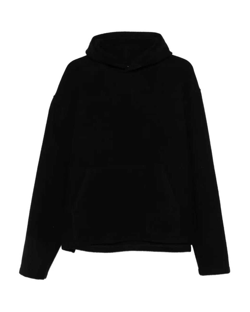 Rier Black Wool Hoodie for men