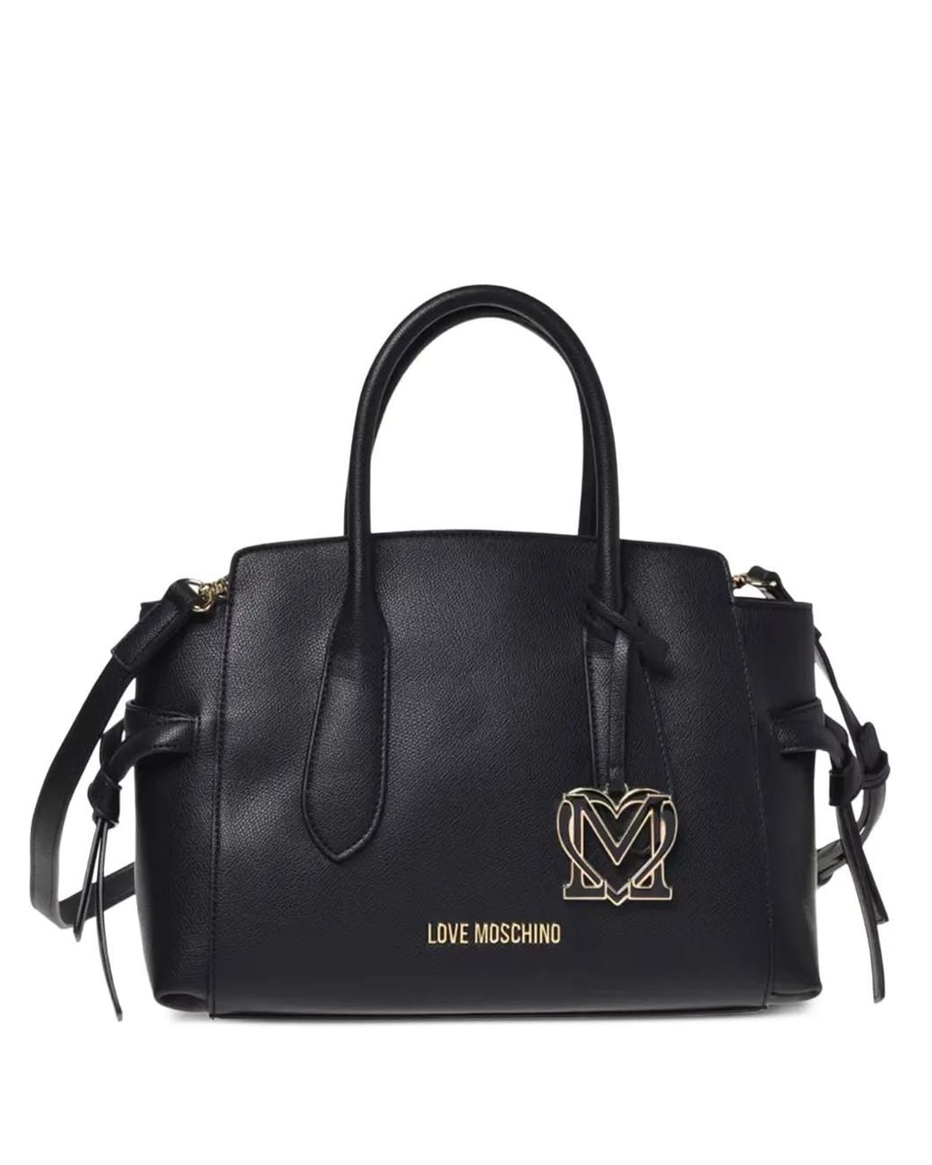 Love Moschino Black Logo-Plaque Tote Bag