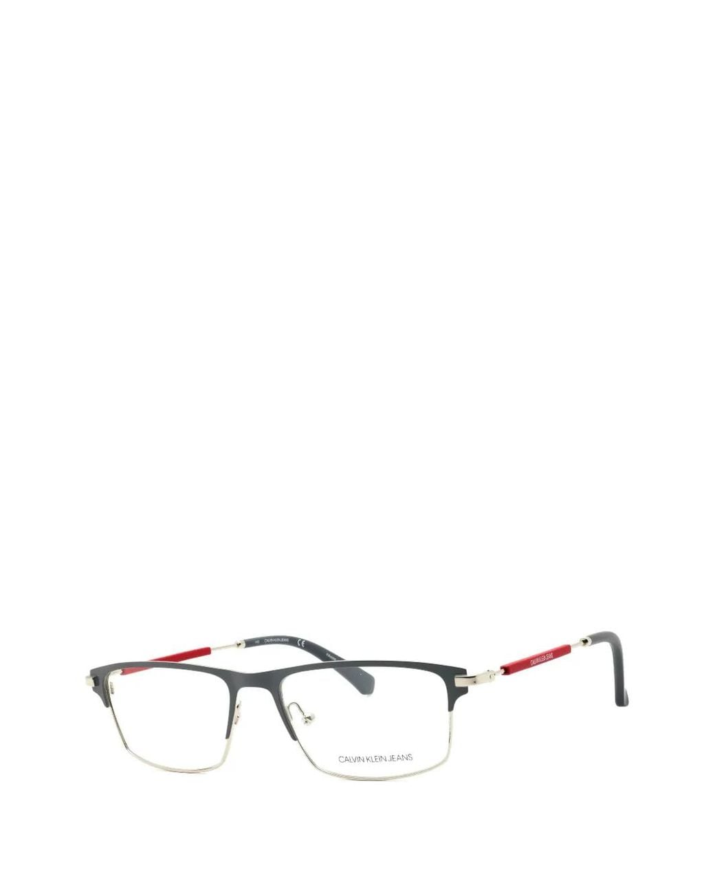 Calvin Klein White Square-Frame Glasses for men