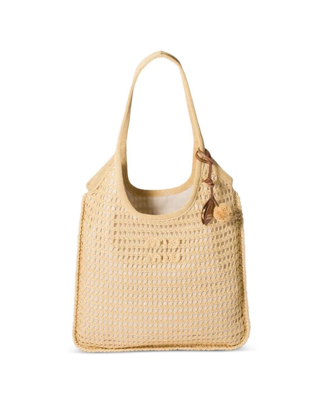 Miu Miu Natural Ivy Raffia Crochet Bag