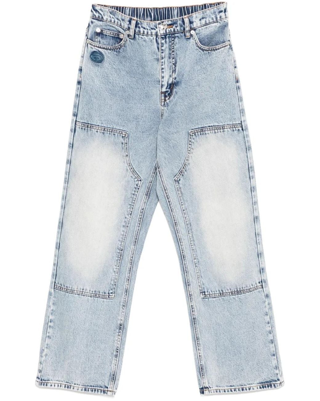 A Bathing Ape Blue Moonface Logo Jeans