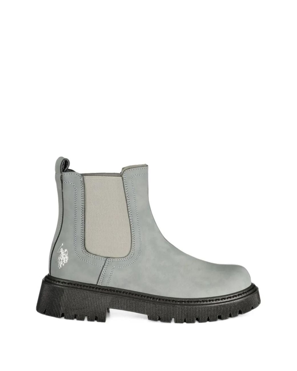 Polo Ralph Lauren Gray Logo-Embroidered Chelsea Boots