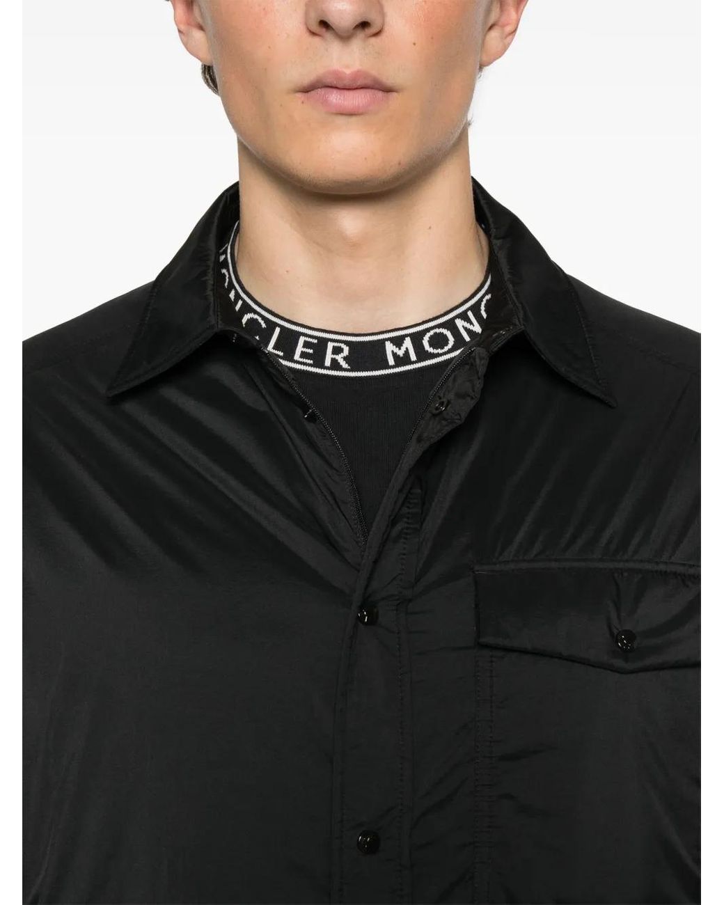 Moncler Black Arpont Down Shirt Jacket for men