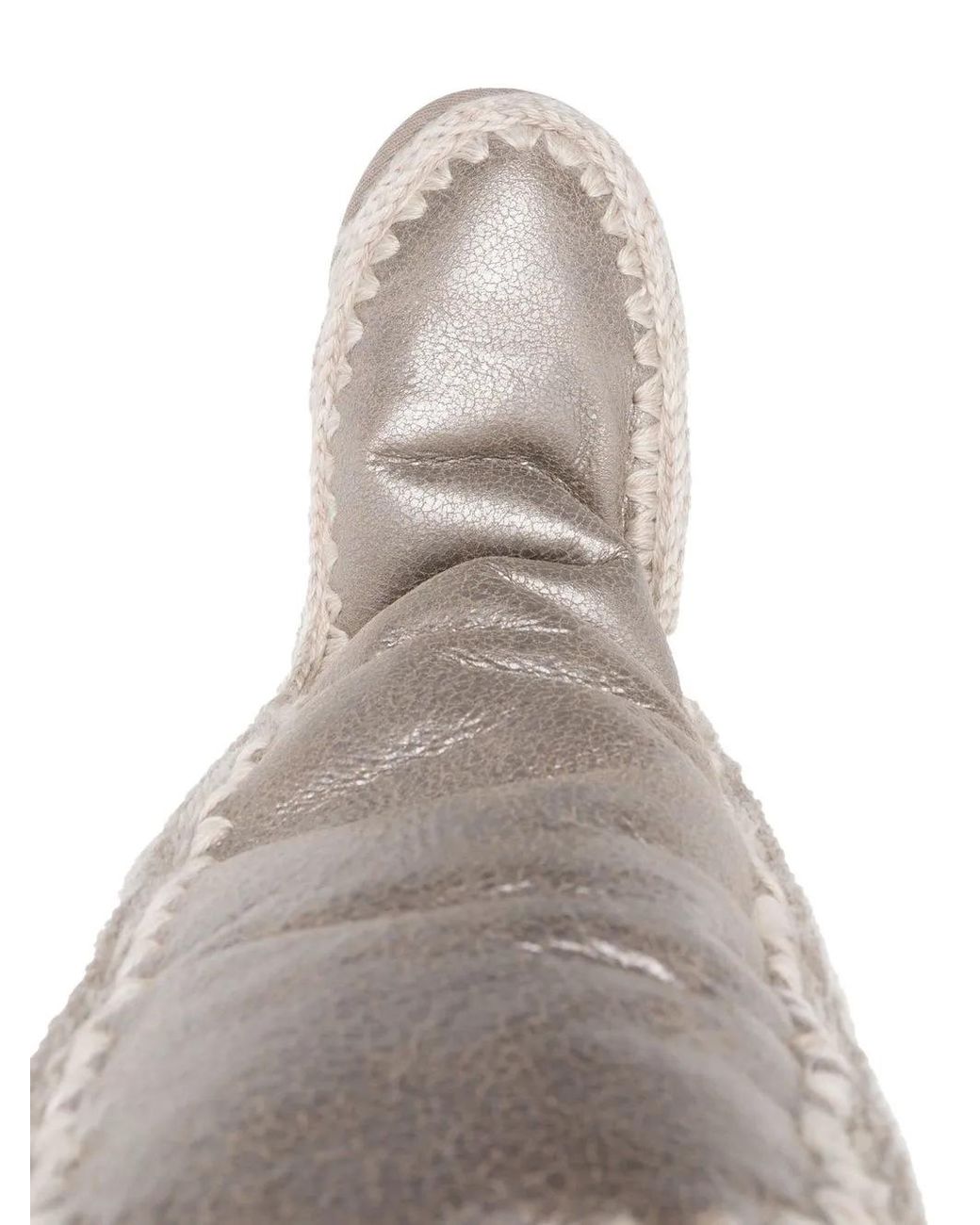 Mou White Metallic Leather Boots