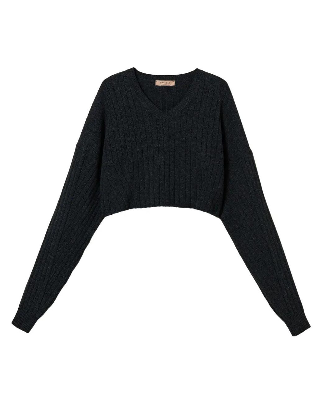 Jersey Corto Con Cuello Vuelto Twinset de color Black