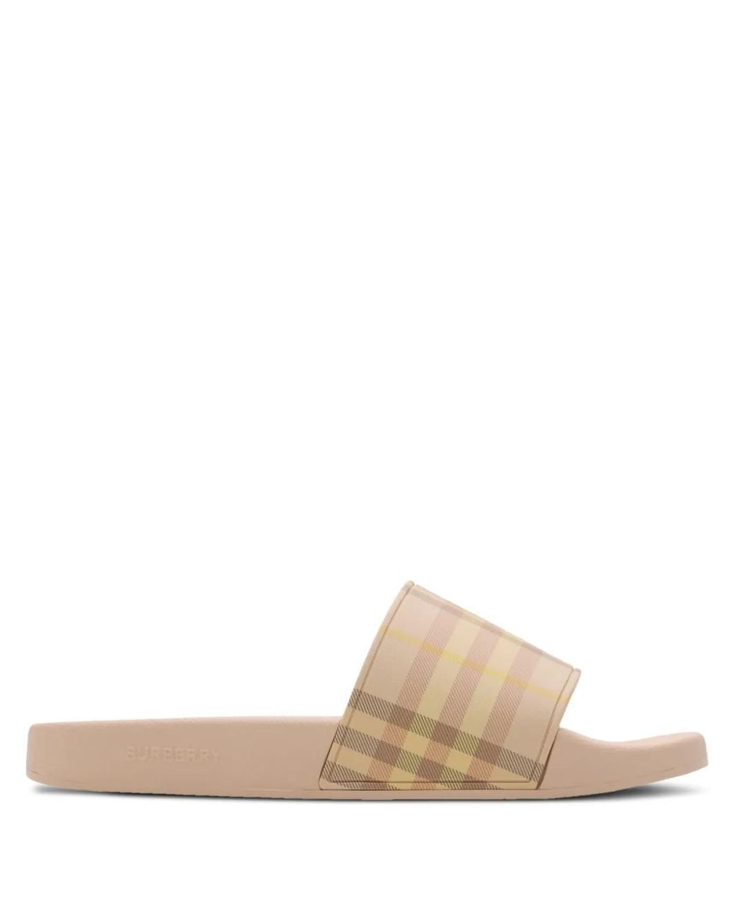 Burberry Natural Pantoletten Mit Karomuster