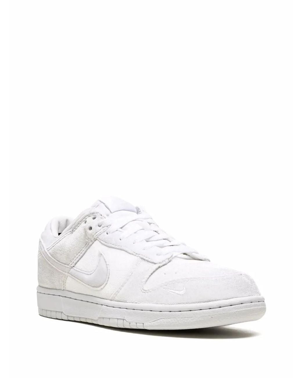 Nike White X Dover Street Market Dunk Low "Triple Velvet" Sneakers