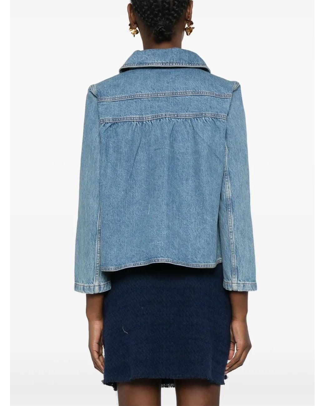 Ba&sh Blue Tiny Denim Jacket