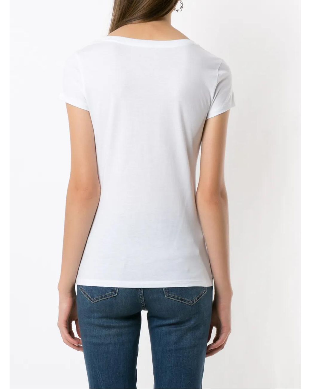 ARMANI EXCHANGE White Logo-Print Round-Neck T-Shirt