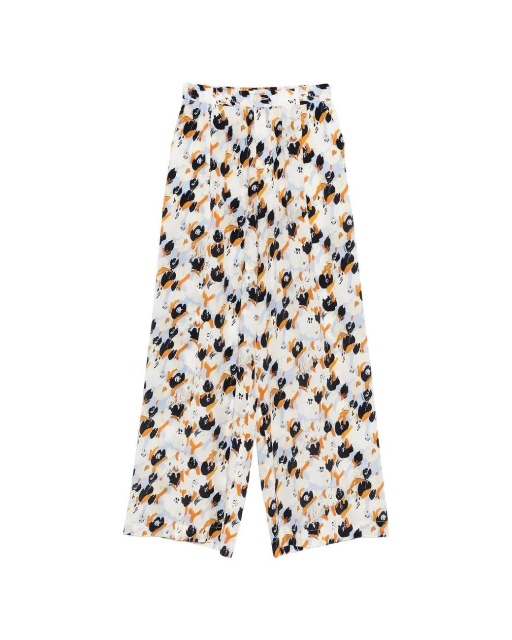 Marni White Silk Woven Pants