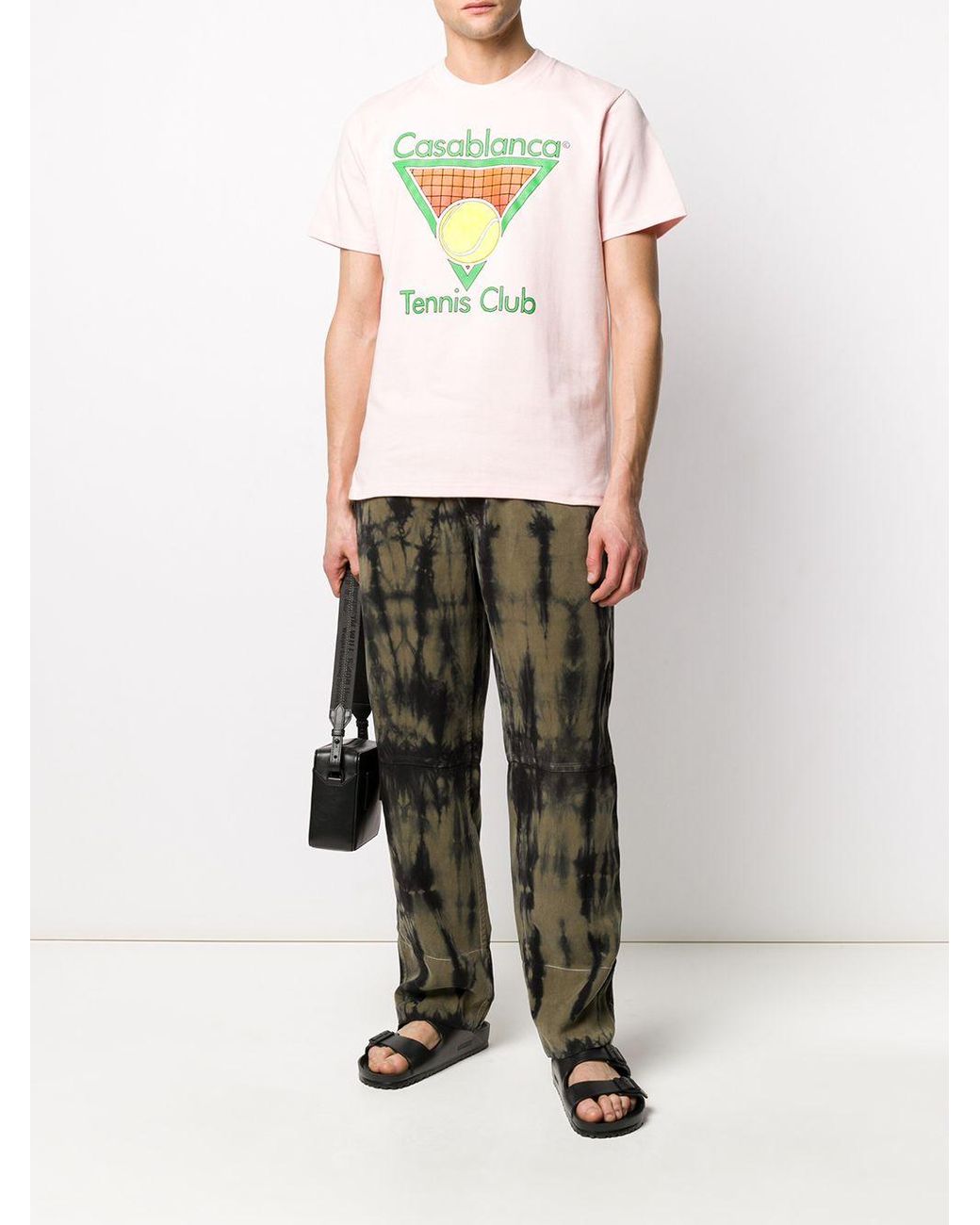 CASABLANCA Tennis Club T-shirt in Pink for Men | Lyst