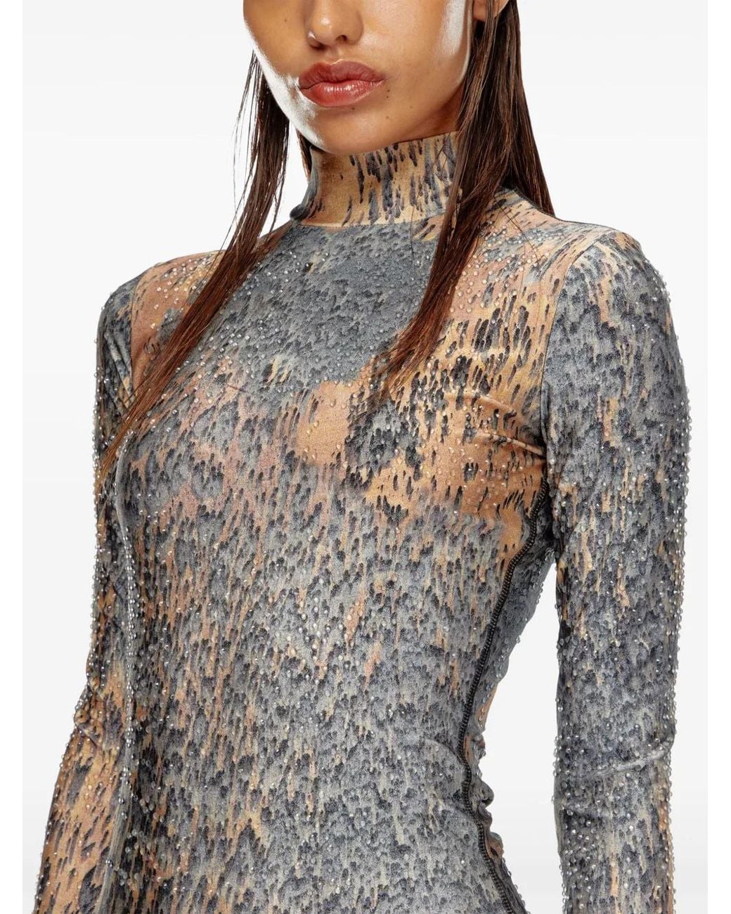 DIESEL Blue D-Eleo Abstract-Print Minidress