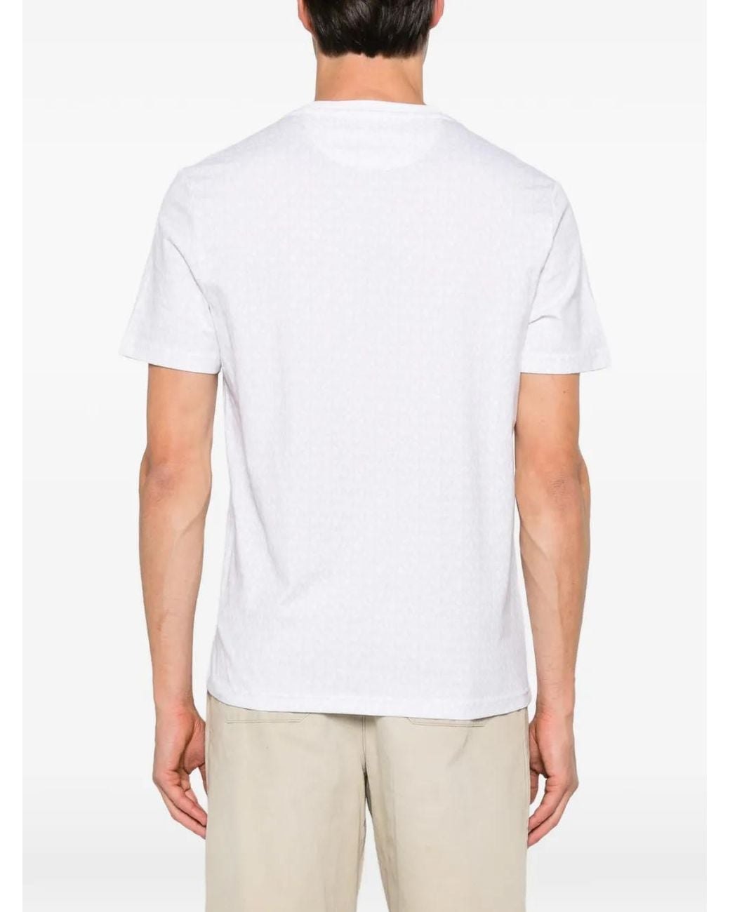 Michael Kors White Logo-Print Short-Sleeve T-Shirt for men