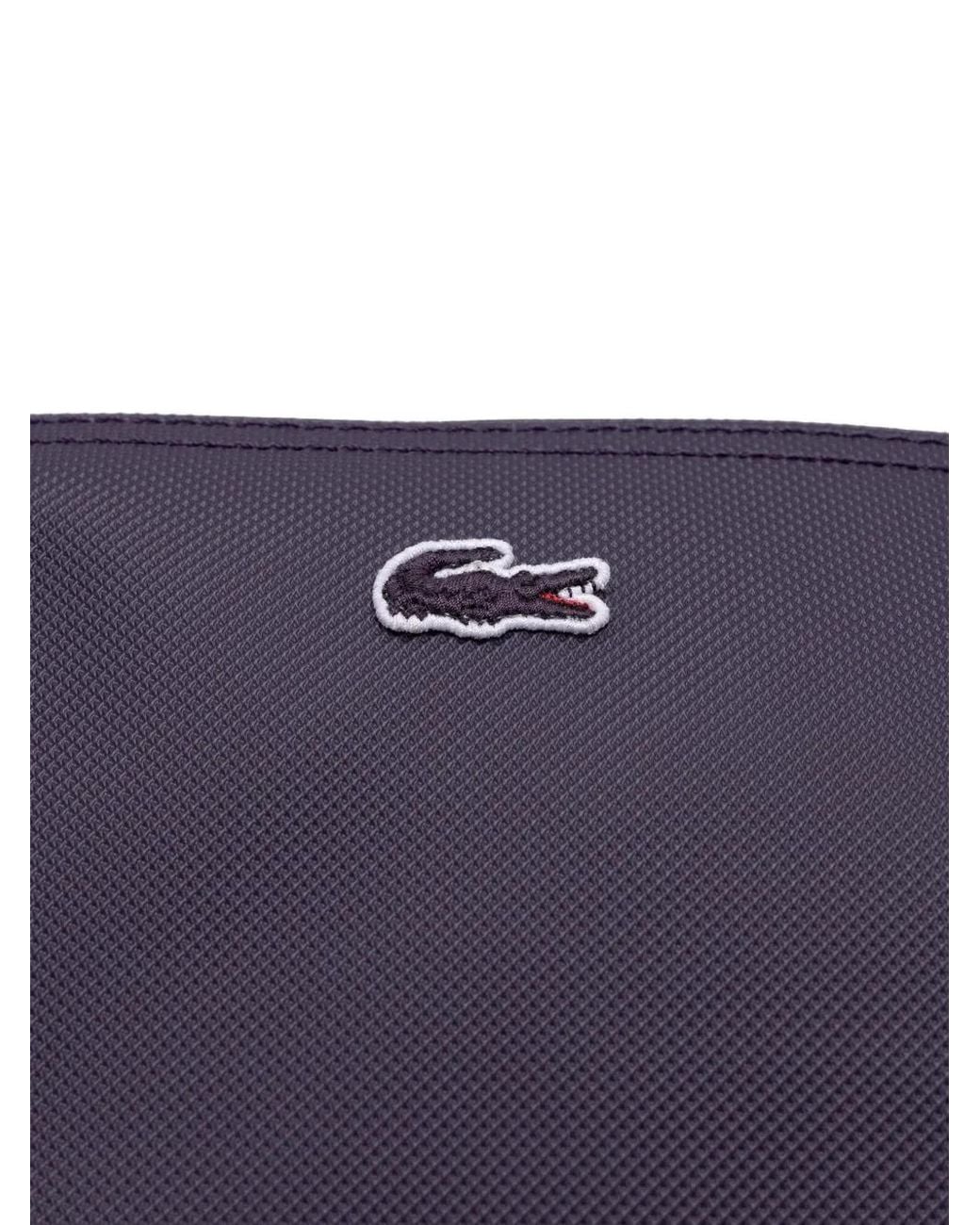 Lacoste Blue Large Logo-Patch Tote Bag