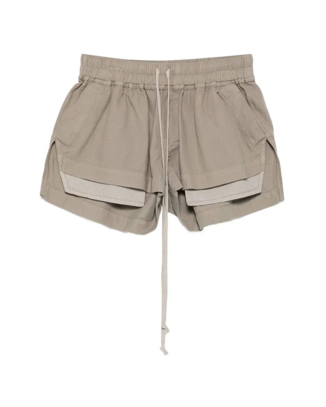 Rick Owens Natural Short En Coton À Lien De Resserrage