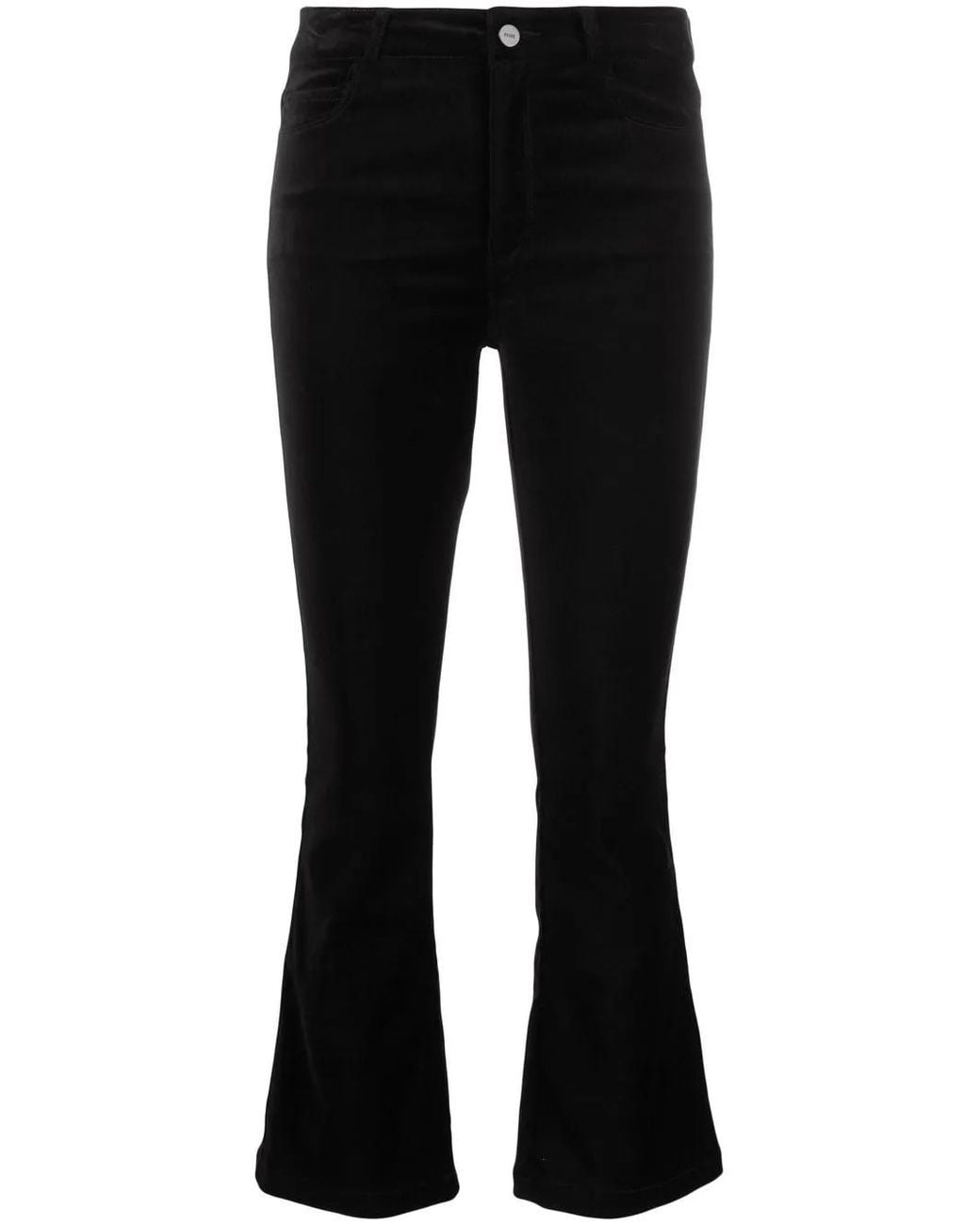 PAIGE Black Mid-Rise Flared Jeans