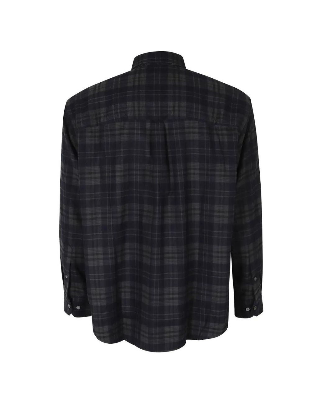 DUNST Black Check-Pattern Button-Down Shirt for men