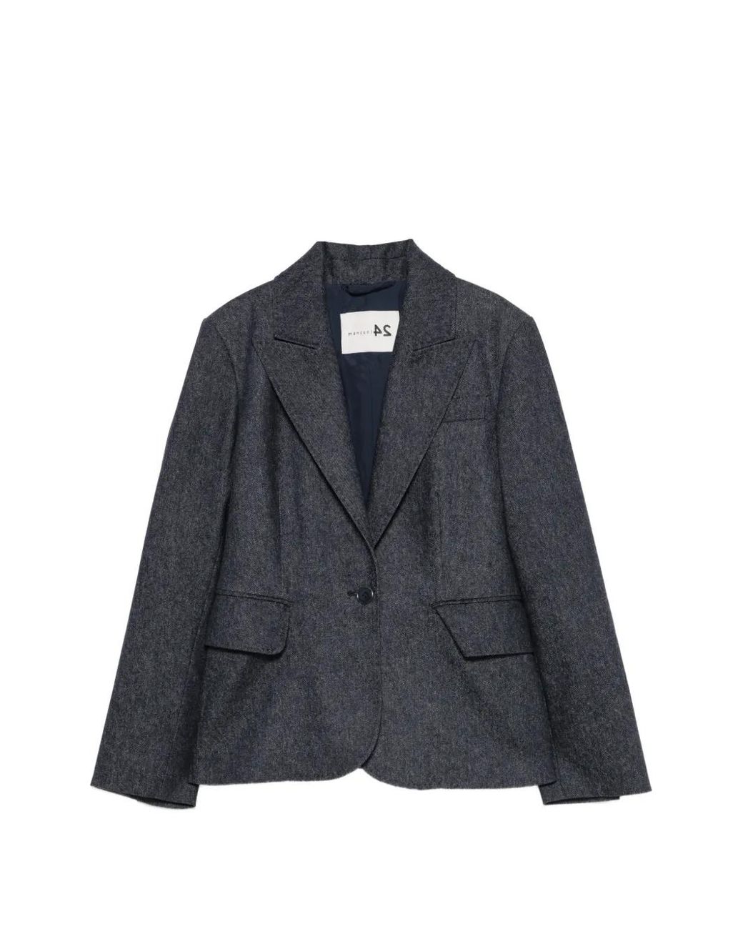Manzoni 24 Blue Single-Breasted Notch-Lapel Jacket