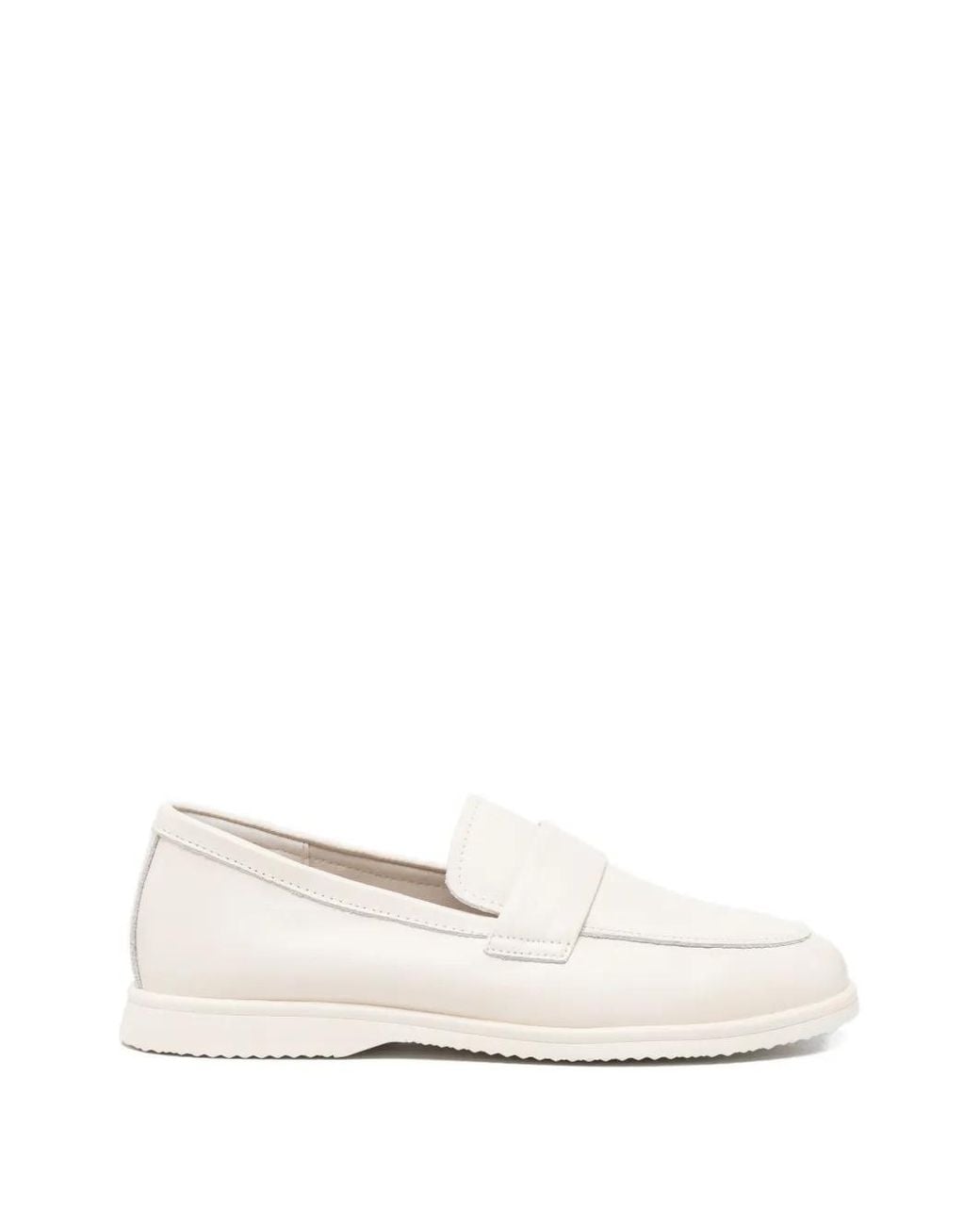 SERGIO MORETTI FIRENZE White Penny Leather Loafers