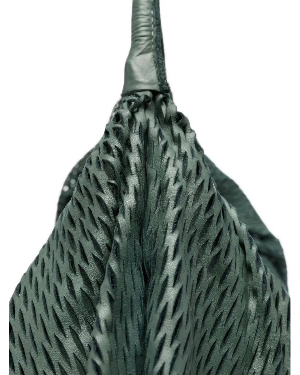SOMMET Green L Aura Rete Perforated-Leather Shoulder Bag