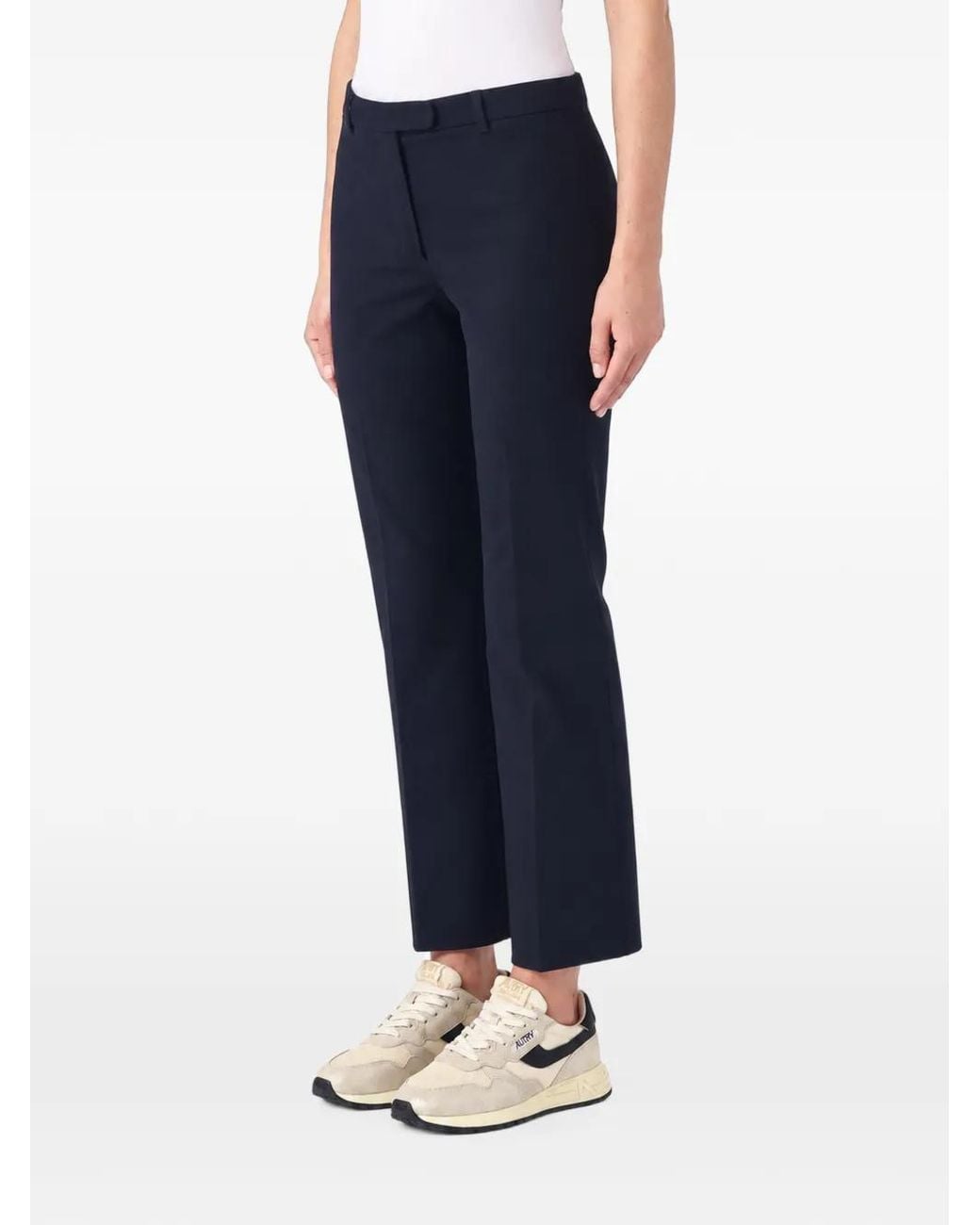 Max Mara Blue Pressed-Crease Straight-Leg Trousers