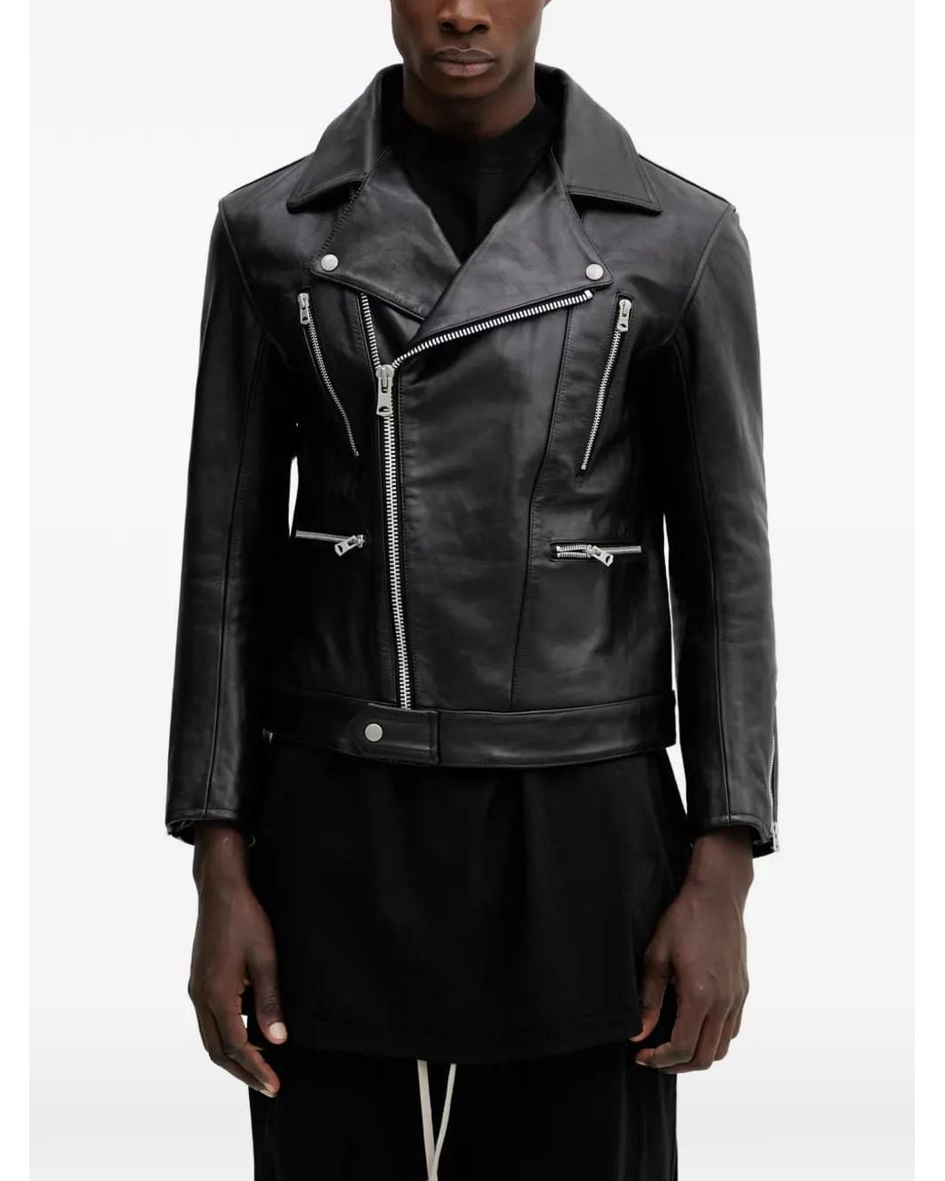 Neighborhood Black Biker Leather Jacket for men