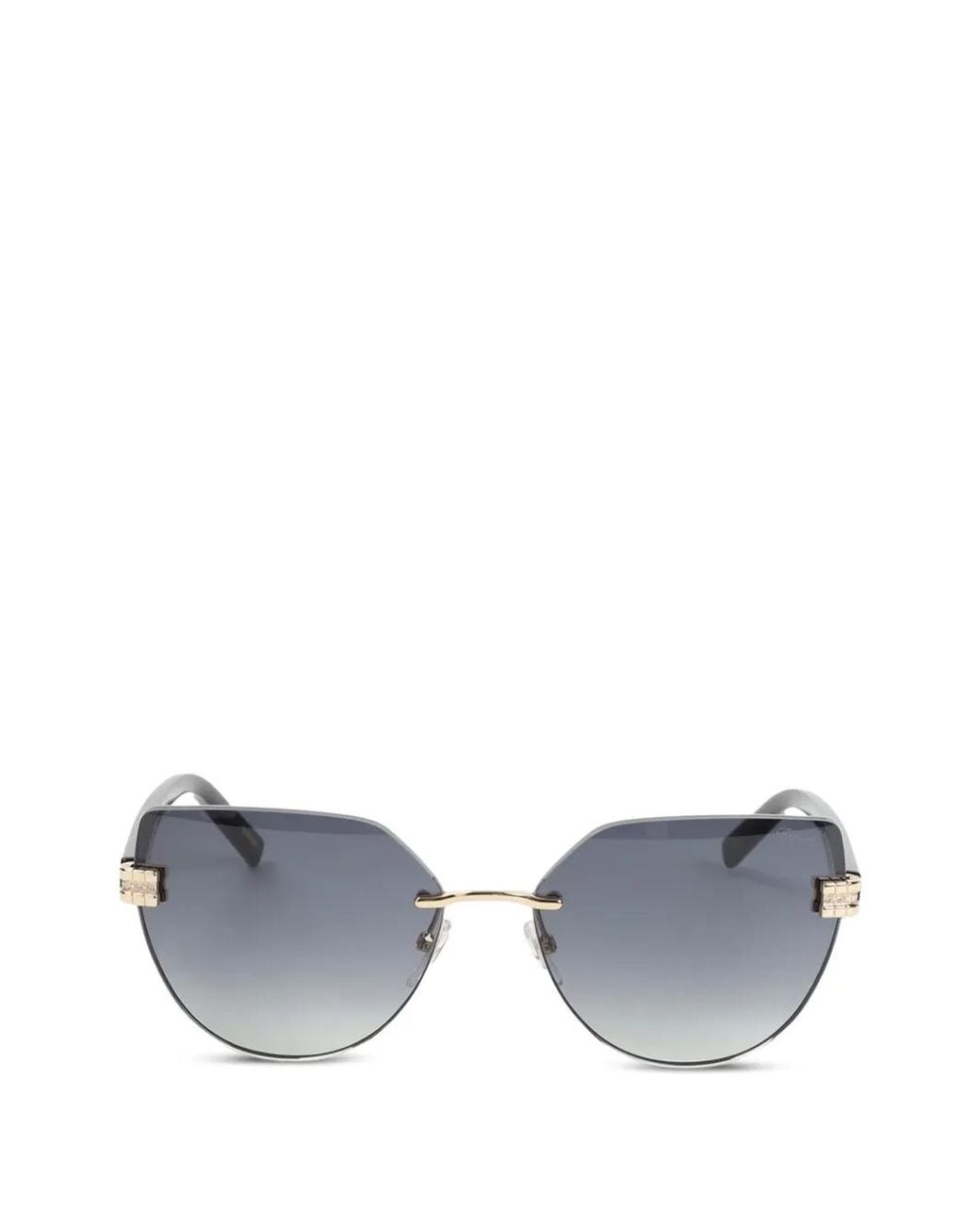 Chopard Gray Crystal-Embellished Rimless Sunglasses
