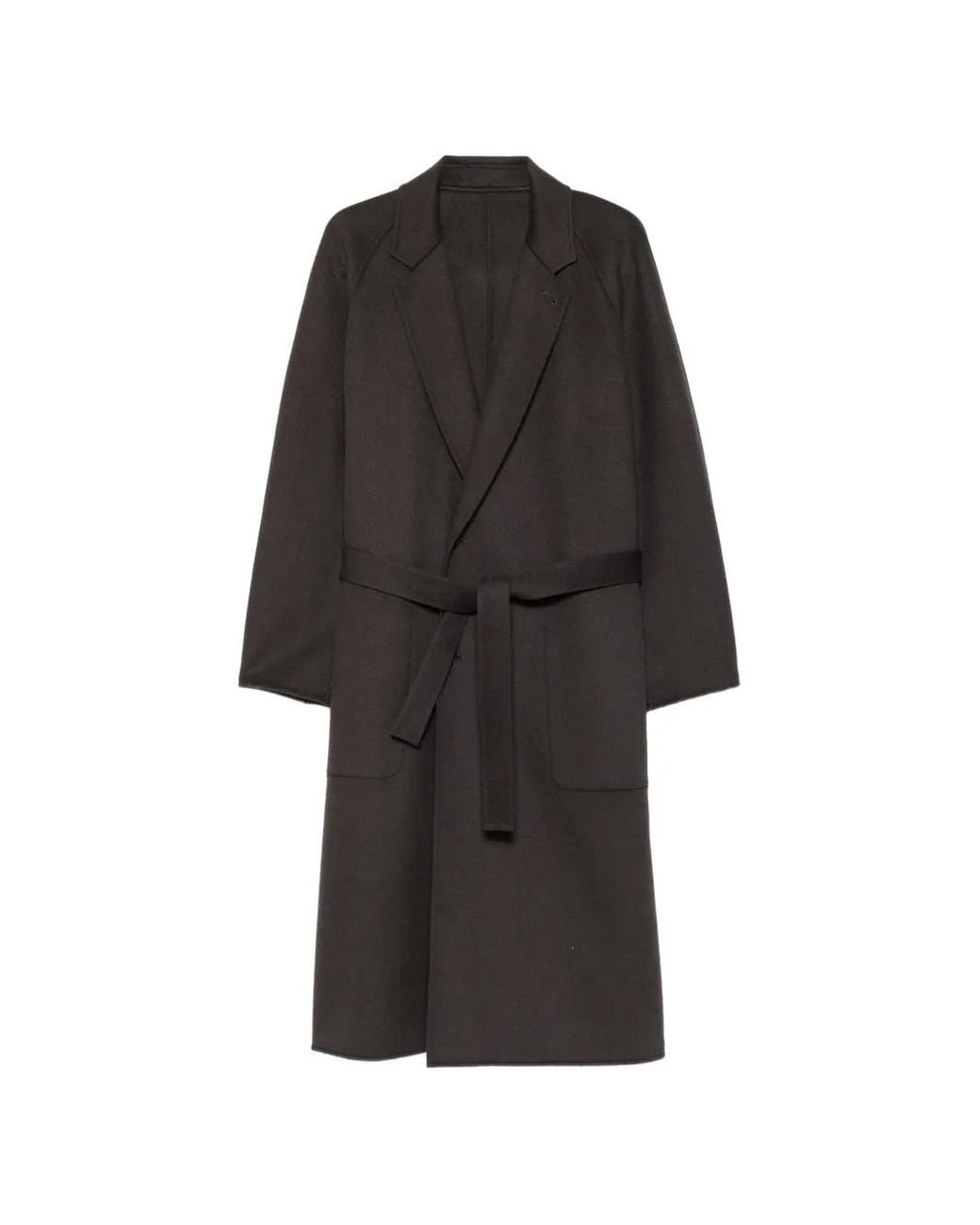 Ssstein Black W/Ca Belted Raglan-Sleeve Coat for men