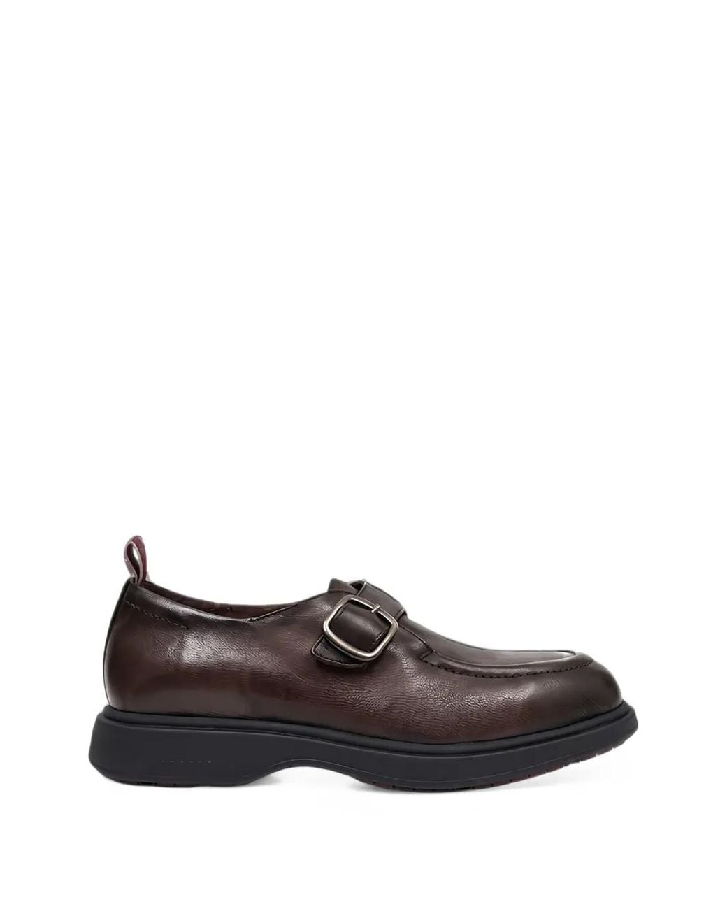 STURLINI FIRENZE Brown Bufalo Sc Buckle-Fastening Loafers for men