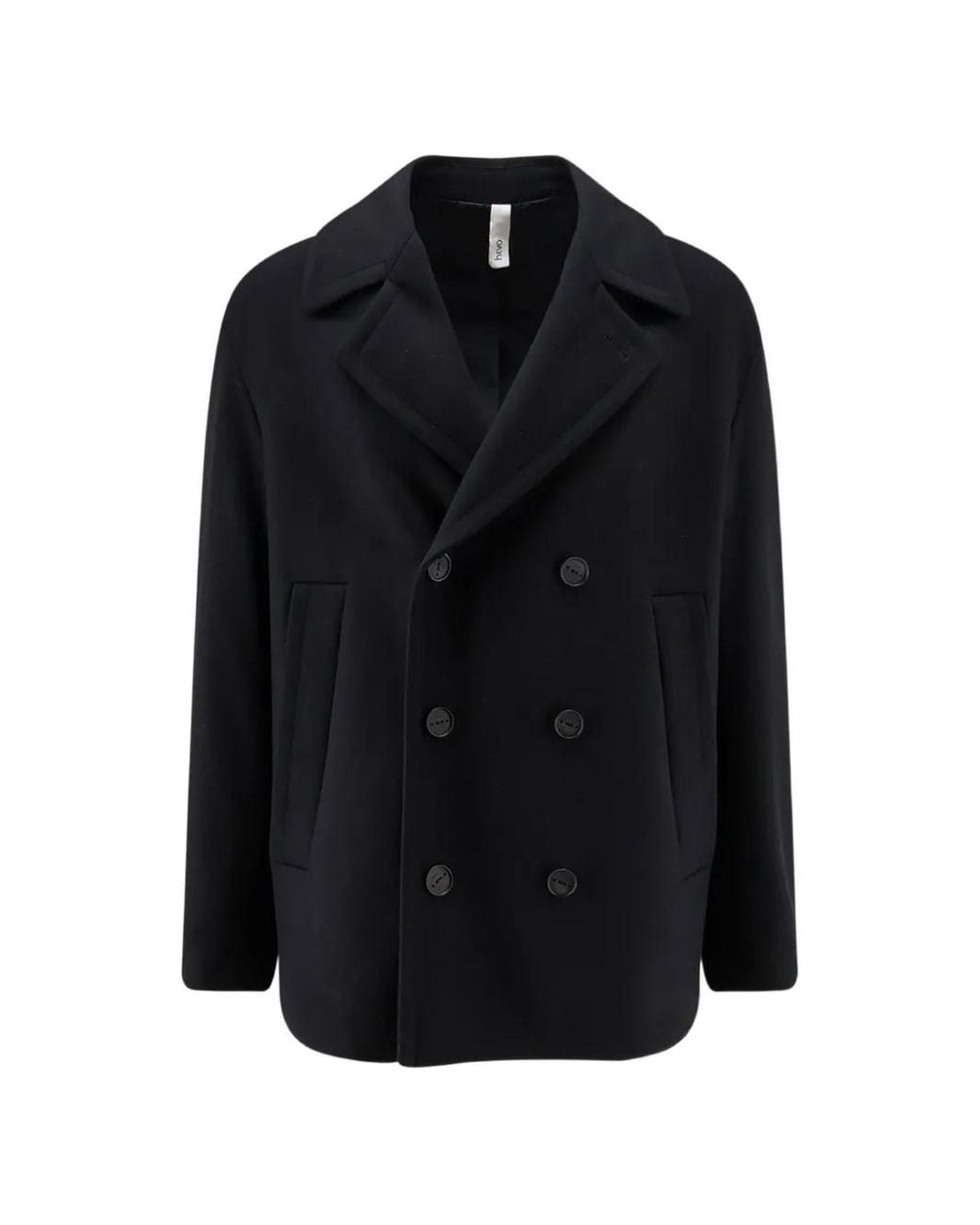 Hevò Black Manteau À Boutonnière Croisée for men