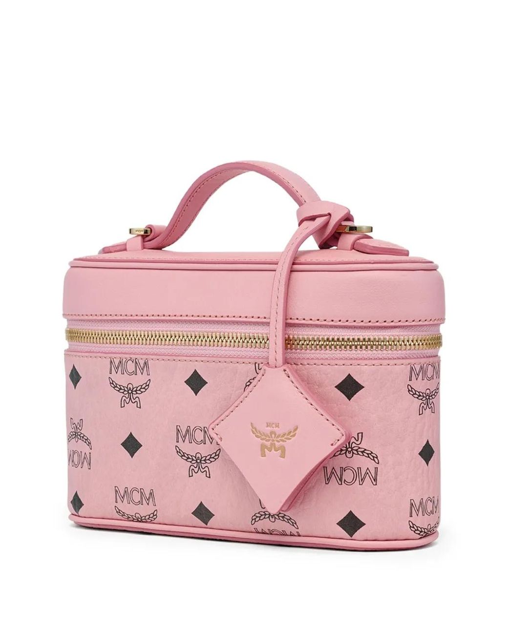 MCM Pink Aren Visetos Vanity Tote Bag