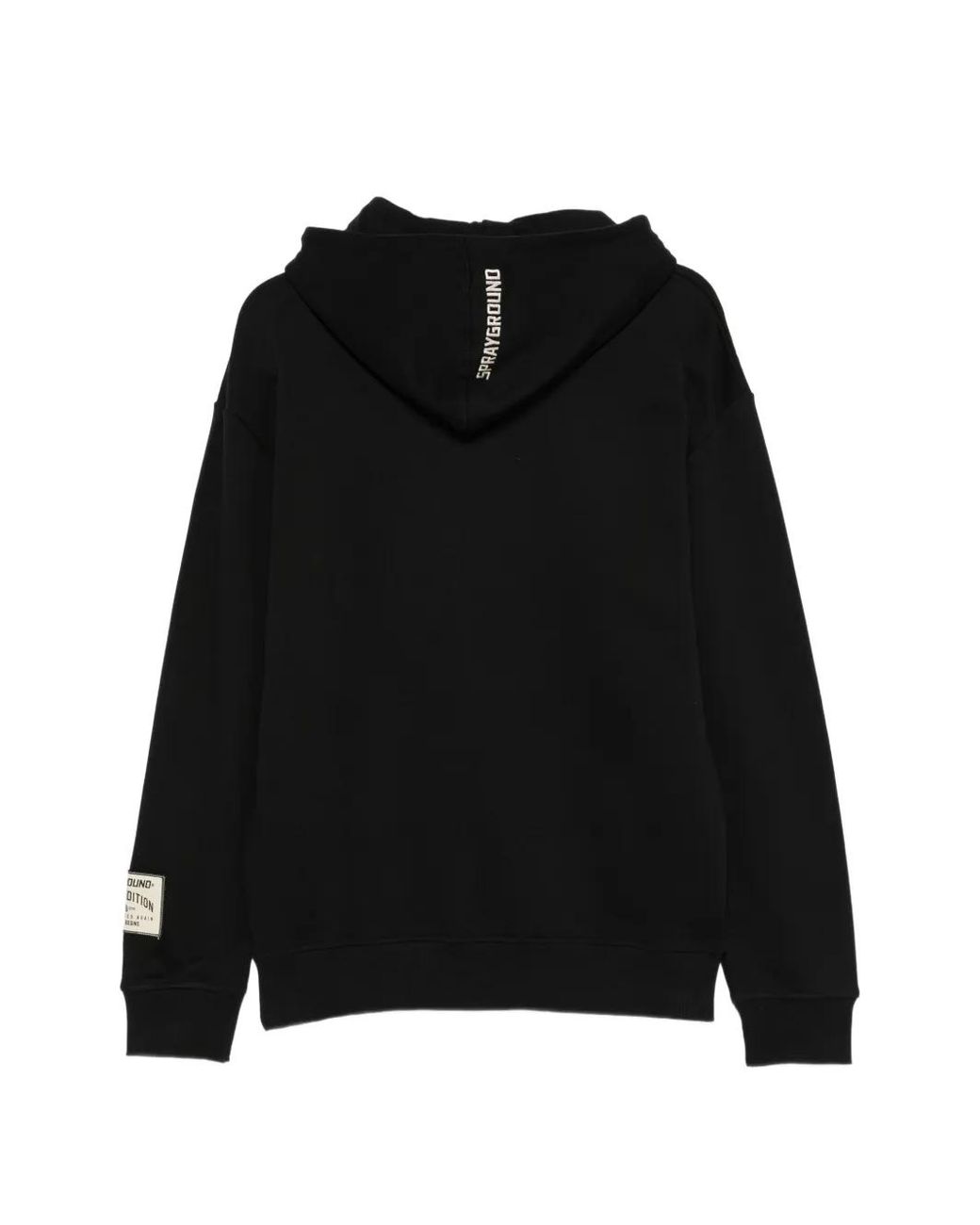 Sprayground Black Pure Regular Logo-Patch Hoodie for men