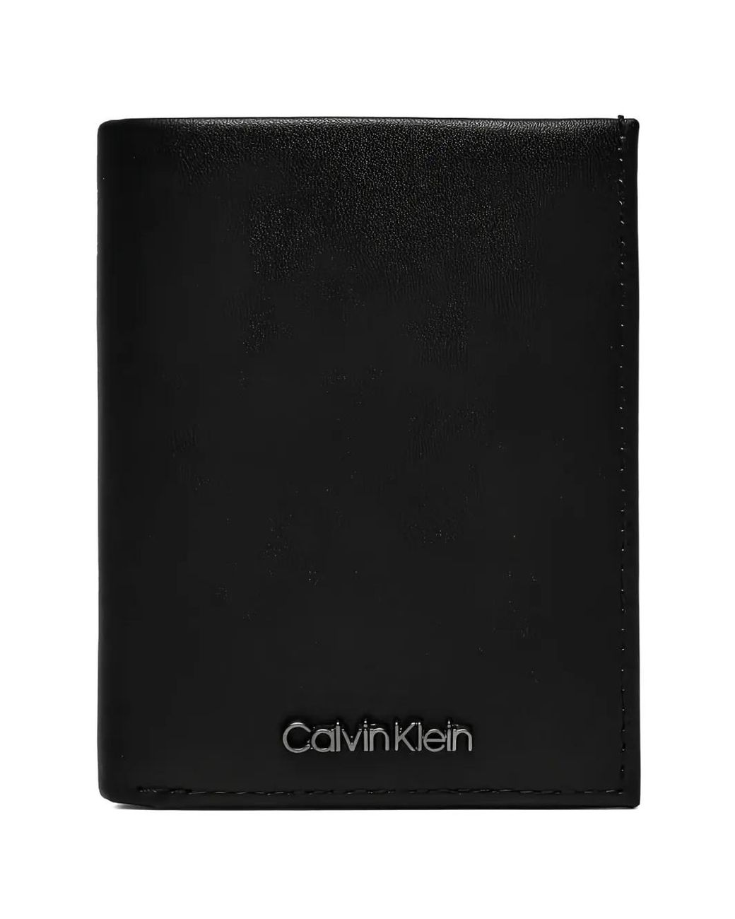Calvin Klein Black Logo-Lettering Bi-Fold Wallet for men